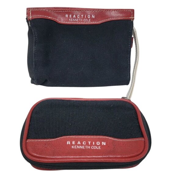 Set of 2 KENNETH COLE Reaction Toiletries Cosmetic Makeup Pouches Bags Zippered - Picture 1 of 6